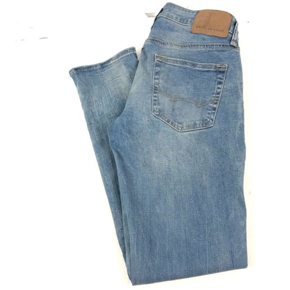American Eagle Jeans Mens 28x30 Blue Next Level Flex Slim Straight - Picture 3 of 10